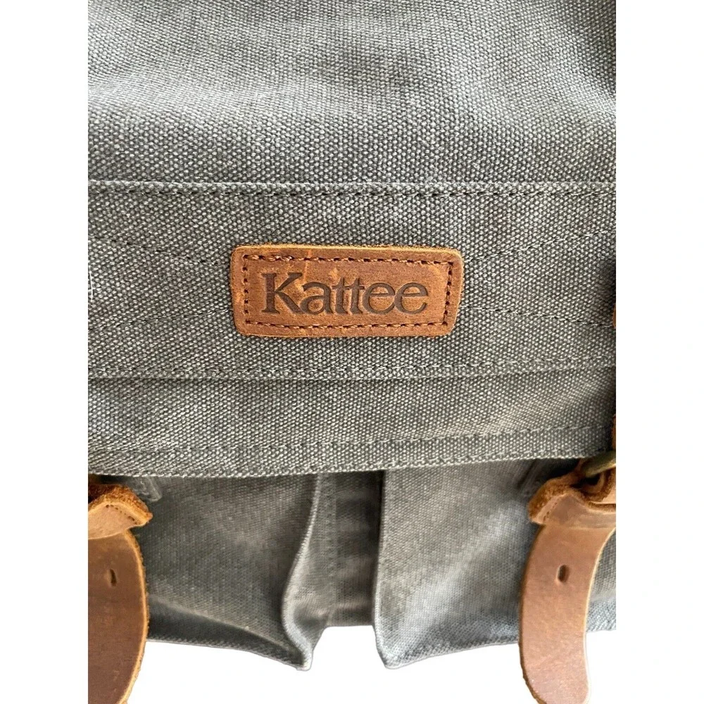 Gray and Brown Laptop Bag